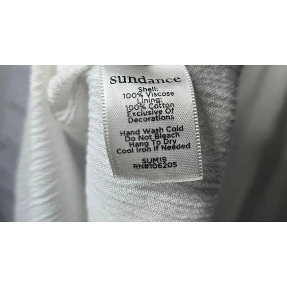 Sundance Journey Delight Embroidered Boho Top Sleeveless tassle White Small. - Picture 7 of 8